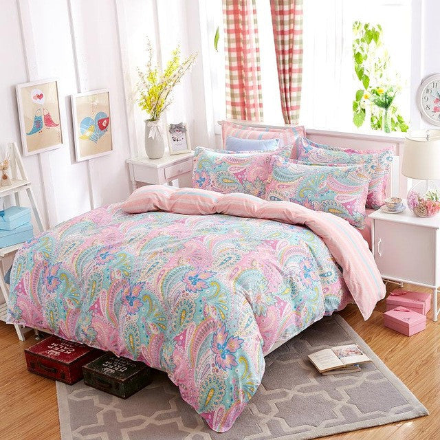 3/4pc Bedding Sets Size for Twin Full Queen king Home el Bed Linen Bed Sheets Duvet Cover Set-33 colors