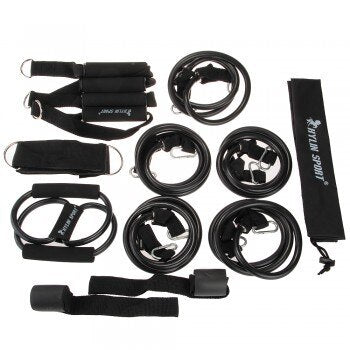 15pcs resistance bands home gym workout fitness exercise kit set yoga