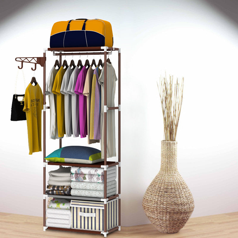 Steel wardrobe Creative fashion hangers Easy assembly Put the things Shelf coat rack