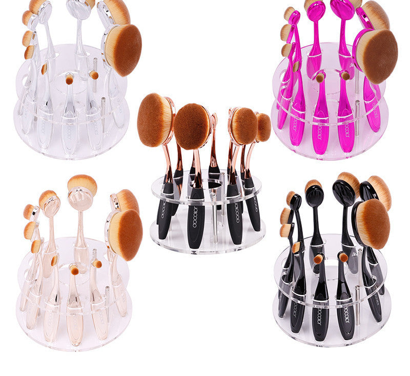 Promotion!makeup brushes Tooth Brush Shape Oval Makeup Brush Set 10pcs/6pcs/5pcs Professional Foundation Powder Brush Kit holder