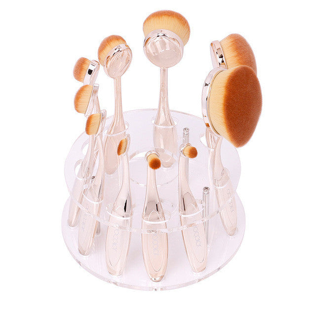 Promotion!makeup brushes Tooth Brush Shape Oval Makeup Brush Set 10pcs/6pcs/5pcs Professional Foundation Powder Brush Kit holder