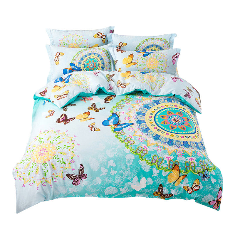 Bohemian bedding set queen double size sheet+duvet cover+pillowcase 4pcs cotton bedlinen sets