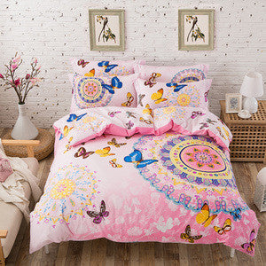 Bohemian bedding set queen double size sheet+duvet cover+pillowcase 4pcs cotton bedlinen sets