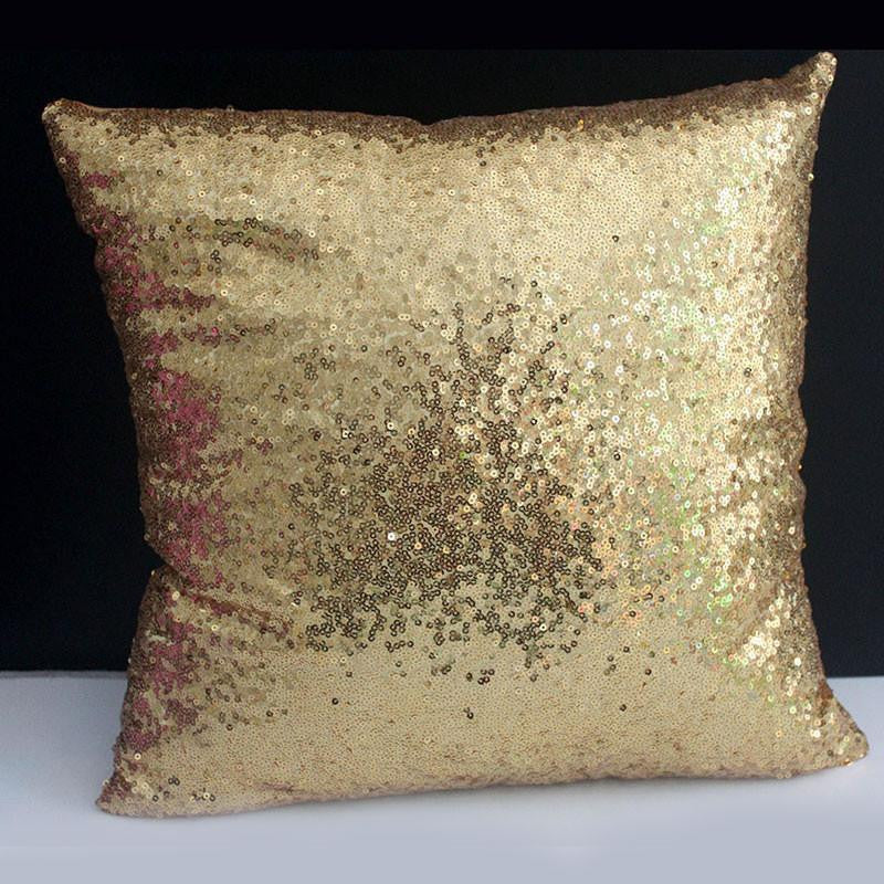 Vogue Glitter Sequins Solid Color Throw Pillow Case Home Lovely Cover #82959