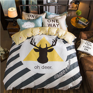 Bohemian bedding set queen double size sheet+duvet cover+pillowcase 4pcs cotton bedlinen sets