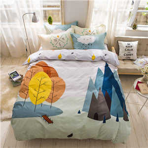 Bohemian bedding set queen double size sheet+duvet cover+pillowcase 4pcs cotton bedlinen sets