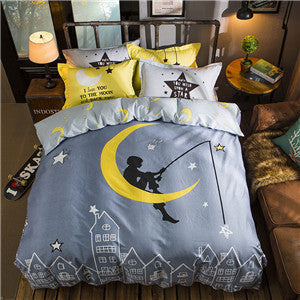 Bohemian bedding set queen double size sheet+duvet cover+pillowcase 4pcs cotton bedlinen sets