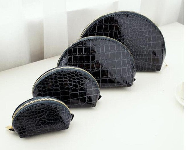 Luxury Alligator Pattern PU Leather Female Daily Cosmetic Bags Set 4 Pieces Make Up Bags Set Casual Lady Organizer Bags ZCP106