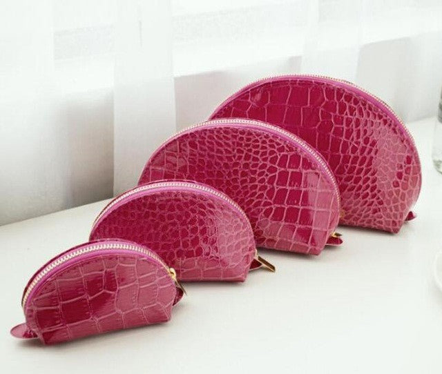 Luxury Alligator Pattern PU Leather Female Daily Cosmetic Bags Set 4 Pieces Make Up Bags Set Casual Lady Organizer Bags ZCP106