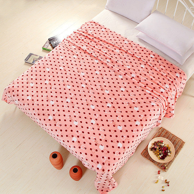 Blue Bright Stars Style Coral Fleece Blankets On Bed The Throws Warm Soft Can Be As Bed Sheet Bedspreads