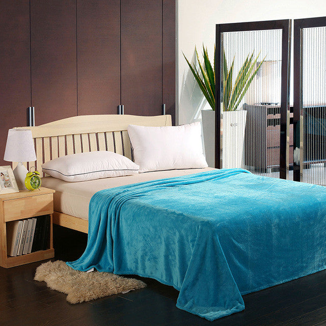 Blue Bright Stars Style Coral Fleece Blankets On Bed The Throws Warm Soft Can Be As Bed Sheet Bedspreads