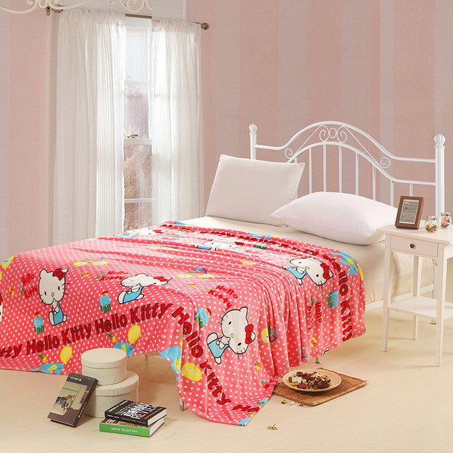 Blue Bright Stars Style Coral Fleece Blankets On Bed The Throws Warm Soft Can Be As Bed Sheet Bedspreads