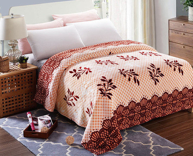 Blue Bright Stars Style Coral Fleece Blankets On Bed The Throws Warm Soft Can Be As Bed Sheet Bedspreads