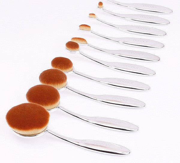 Promotion!makeup brushes Tooth Brush Shape Oval Makeup Brush Set 10pcs/6pcs/5pcs Professional Foundation Powder Brush Kit holder