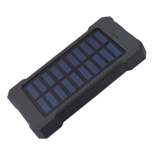Waterproof 10000Mah Solar Power Bank Solar Charger Dual USB Power Bank with LED Light for iPhone 6 Plus Mobile Phone