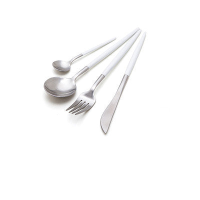 4 Colors Stainless Steel Cutlery Set Noble Fork Knife Dessert Dinnerware Tableware Gold Silver Black Coffee