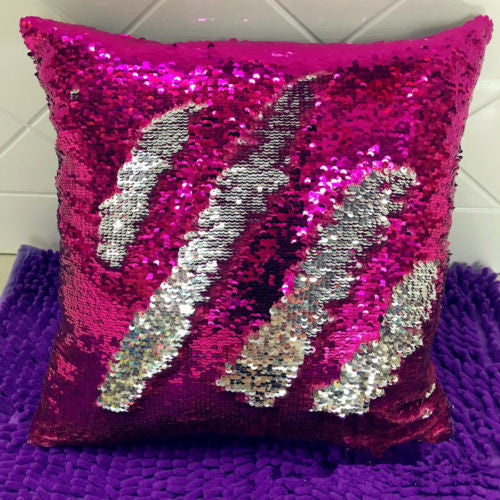 Reversible Swipe Mermaid Sequin Glitter Throw Pillow Case