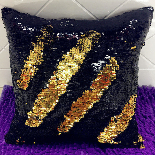 Reversible Swipe Mermaid Sequin Glitter Throw Pillow Case