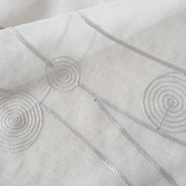 Natural Embroidered Sheer Curtains for Living Room Bedroom Elegant Yarn Curtains Embroidery White Voile Curtains Panel