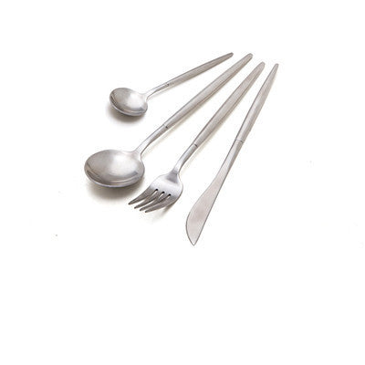 4 Colors Stainless Steel Cutlery Set Noble Fork Knife Dessert Dinnerware Tableware Gold Silver Black Coffee