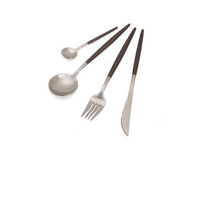 4 Colors Stainless Steel Cutlery Set Noble Fork Knife Dessert Dinnerware Tableware Gold Silver Black Coffee
