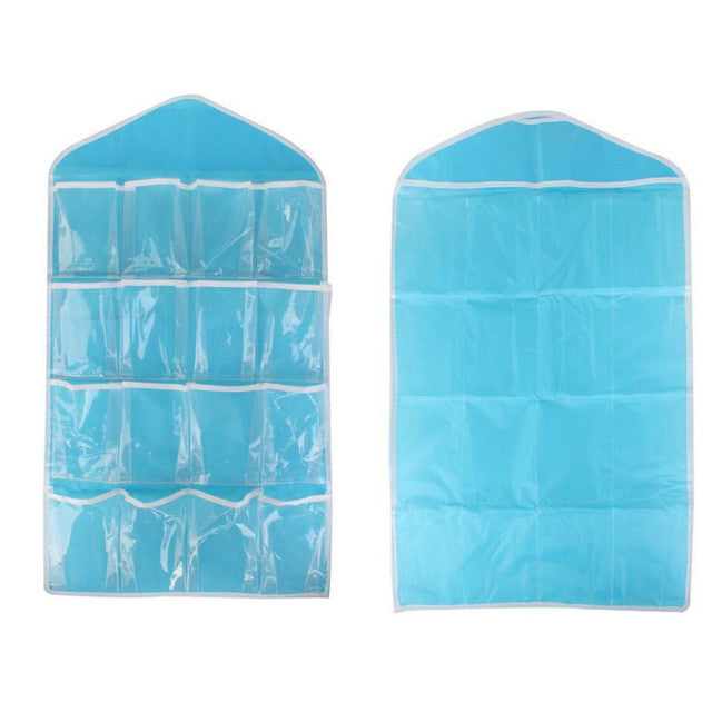 1PCS Polyester 16 Pockets Home Door Wall Vertical Hanging Wall Storage Organizer For Socks Shoe Glasses Keys Sorting Mails Bag