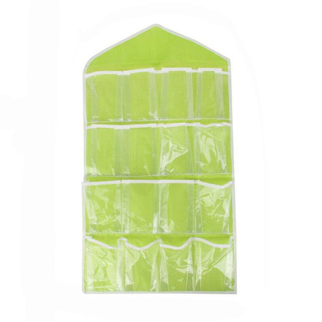 1PCS Polyester 16 Pockets Home Door Wall Vertical Hanging Wall Storage Organizer For Socks Shoe Glasses Keys Sorting Mails Bag