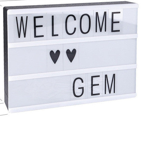 DIY Cinematic Light Box Battery USB Powered Lightbox A4 A5 Size With Letters Numbers Acrylic LED Lamp Figurines Desk Night Light