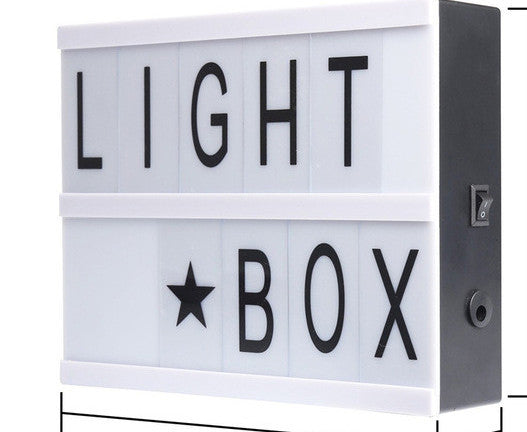 DIY Cinematic Light Box Battery USB Powered Lightbox A4 A5 Size With Letters Numbers Acrylic LED Lamp Figurines Desk Night Light