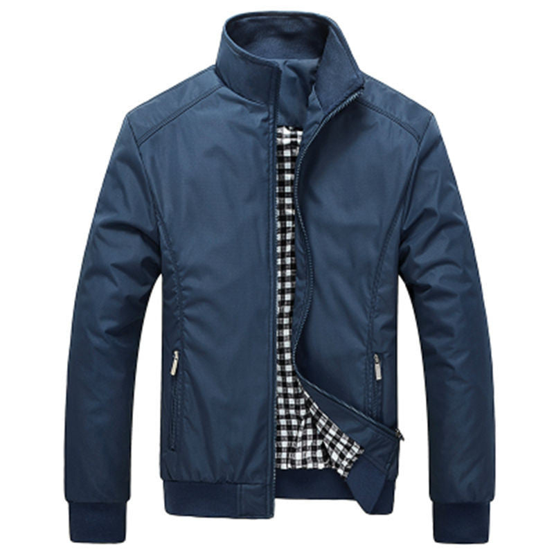 Online discount shop Australia - Jacket men mandarin collar cotton mens jackets coat male Blue Black Green Size