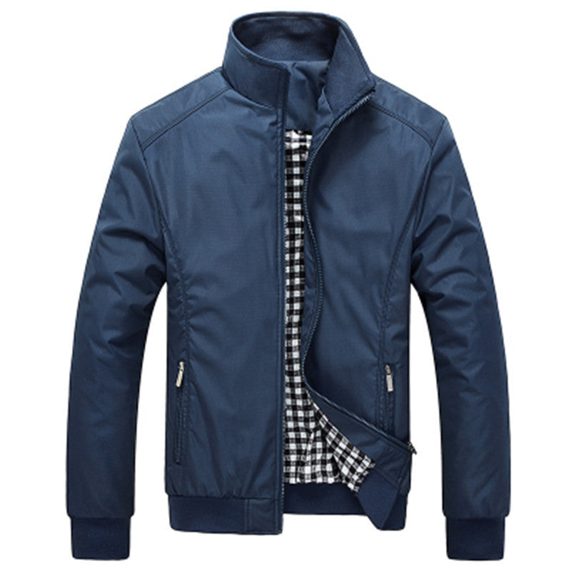 Online discount shop Australia - Jacket men mandarin collar cotton mens jackets coat male Blue Black Green Size