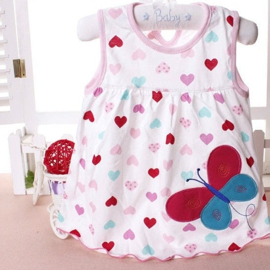 0-24M New borns Cotton Flower Dresses, Baby Girls Summer Multi Pattern Clothes