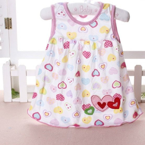 0-24M New borns Cotton Flower Dresses, Baby Girls Summer Multi Pattern Clothes