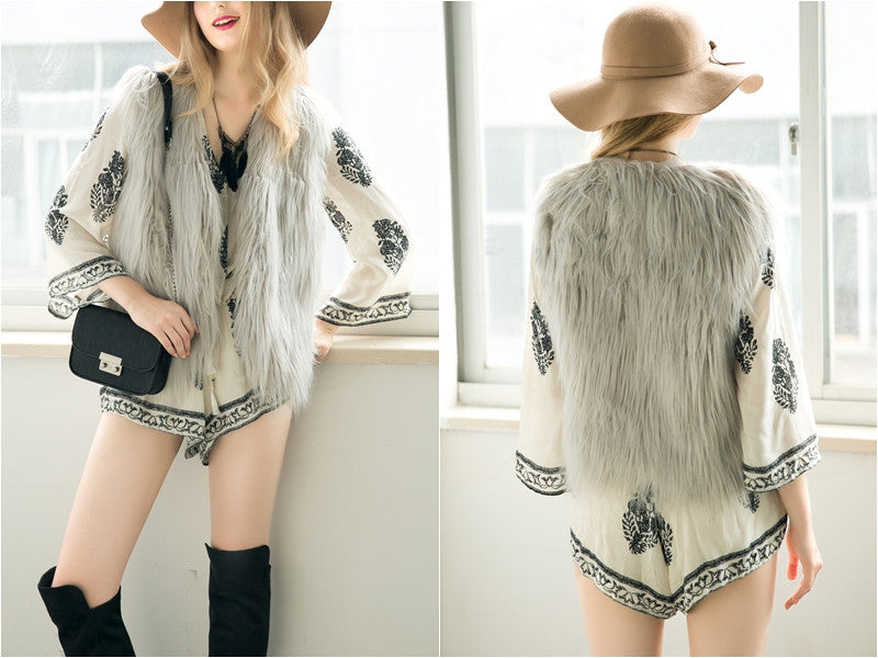 Elegant Faux Fur Vest Jacket Many Colors Available - CELEBRITYSTYLEFASHION.COM.AU - 13