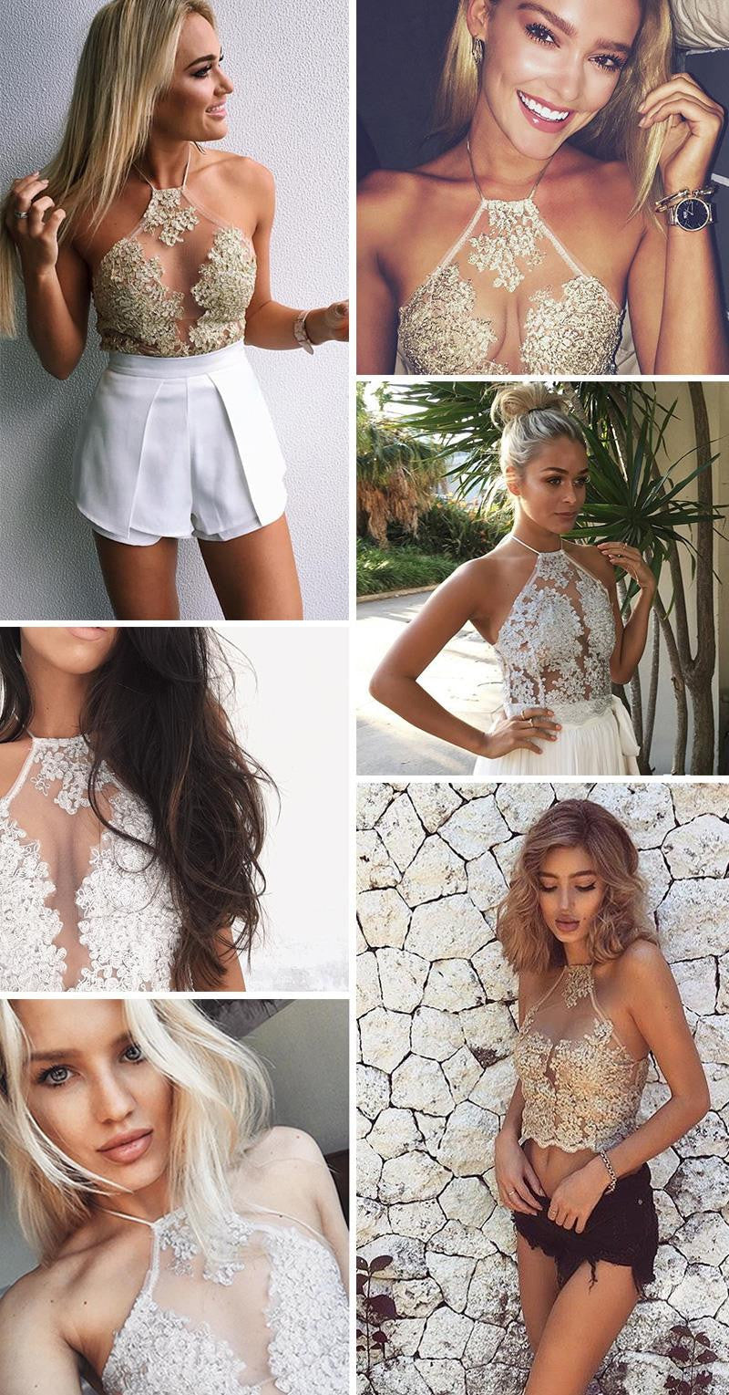 Lace Crop Top Backless - CelebritystyleFashion.com.au online clothing shop australia