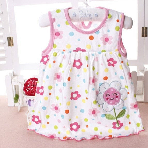 0-24M New borns Cotton Flower Dresses, Baby Girls Summer Multi Pattern Clothes
