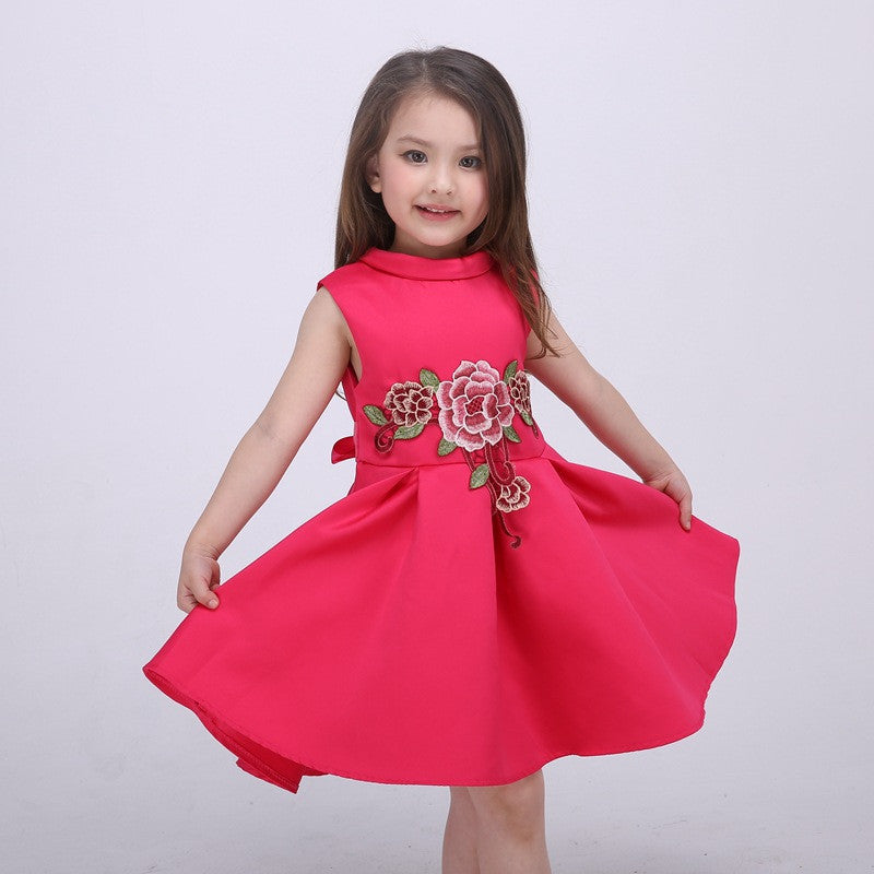Online discount shop Australia - High-end girls dress baby girl embroidered princess dress kids girls cotton ribbons dress kids clothes