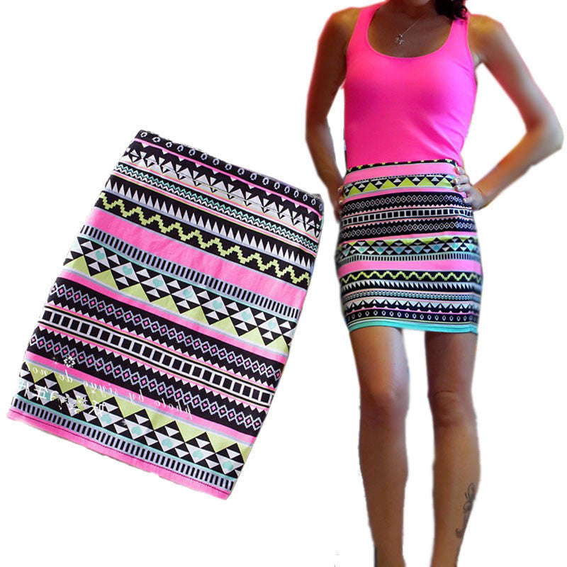 Pencil Skirt Summer Bodycon women skirts womens striped floral high waist slim vintage clothing