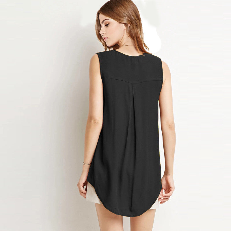 Online discount shop Australia - Boyfriend Style Long Plus Size 6XL Fashion Sleeveless V Neck Chiffon Women Blouses Tops Shirts XXXXL 5XL