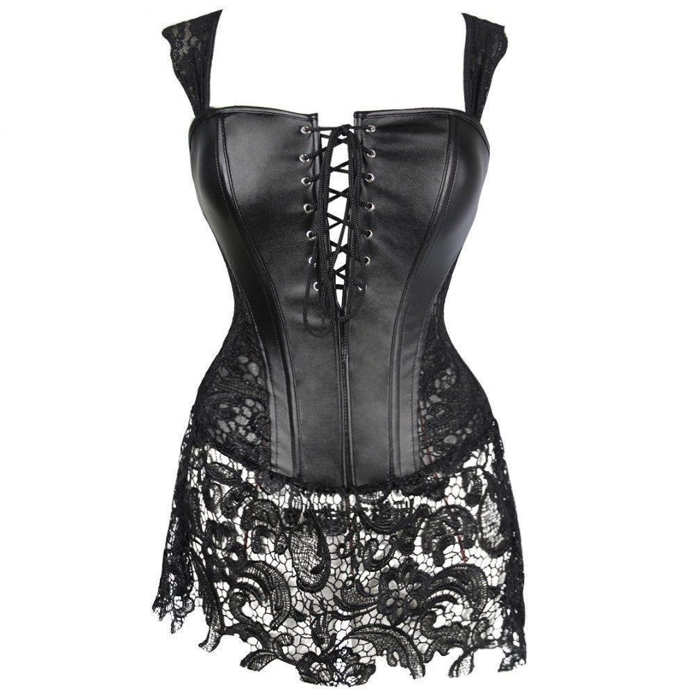 Online discount shop Australia - Leather corset waist corsets steel boned steampunk party sexy Intimates corselet bustiers gothic clothing baby shaper