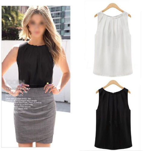 Online discount shop Australia - 1PC HOT Fashion Simple fashion women  sleeveless casual tank shirt blouse vest CATH
