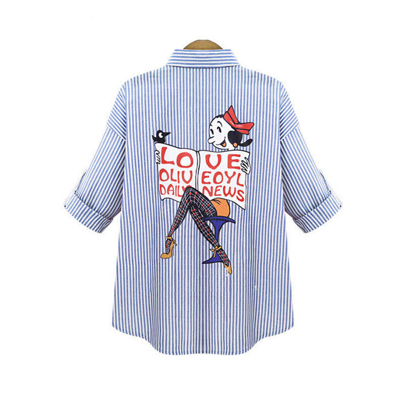 Plus size Women/Men blouses and shirts brand Fashion cartoon Simpson long sleeve Vintage denim blouse shirt models