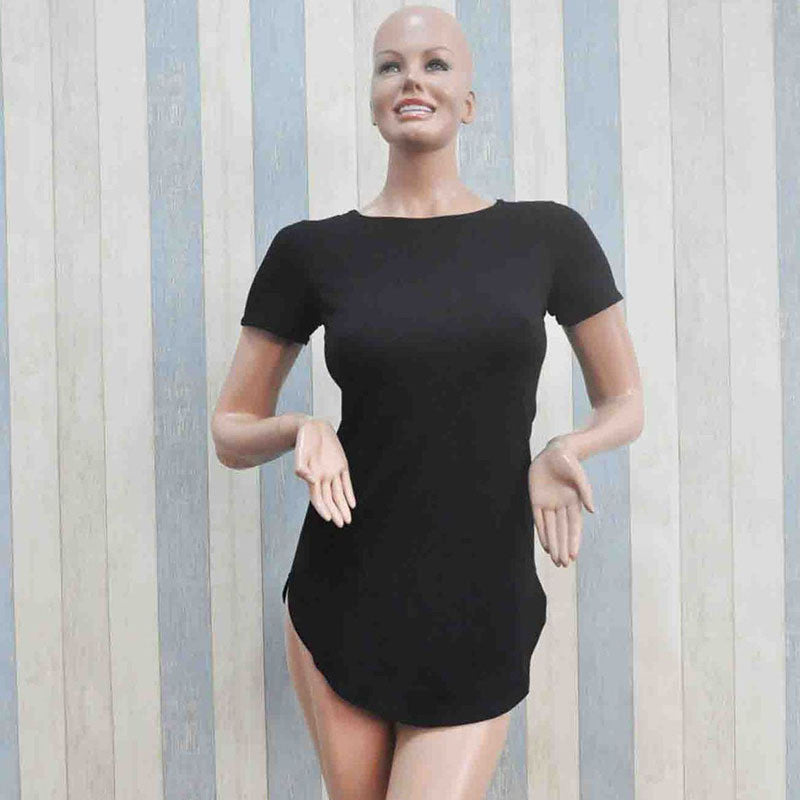 Short Sleeve Casual Tee T Shirt Mini Party Dress -  - 14