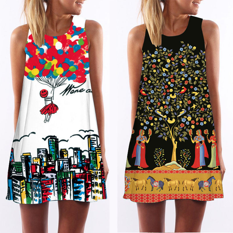 Online discount shop Australia - 3D vintage Print summer dress bohemian beach dress summer sundresses women dresses dashiki hippie boho vestidos plus size