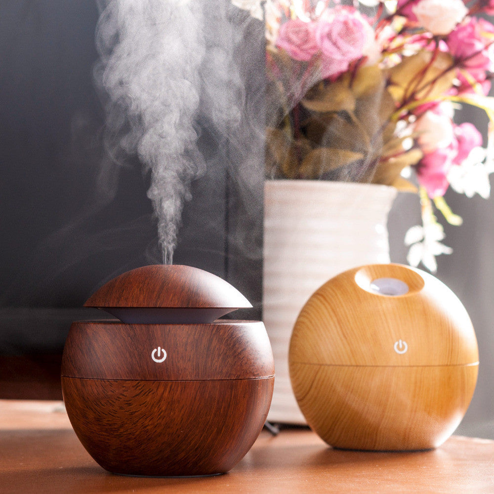 Online discount shop Australia - Mini Portable Mist Maker Aroma Essential Oil Diffuser Ultrasonic Aroma Humidifier Light Wooden USB Diffuser For Home Office