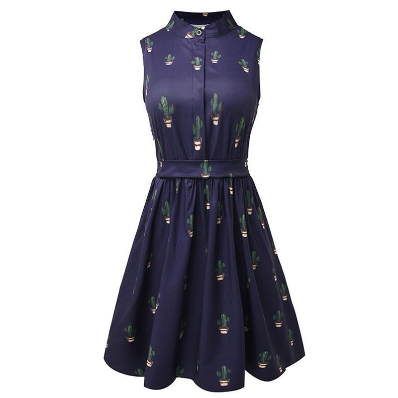Summer Style Women Dress Flamingo Fun Flare Prints Casual High Waist Cute A Line Mini Dresses