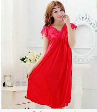 women red lace sexy nightdress girls plus size Large size Sleepwear nightgown night dress skirt Y02-4