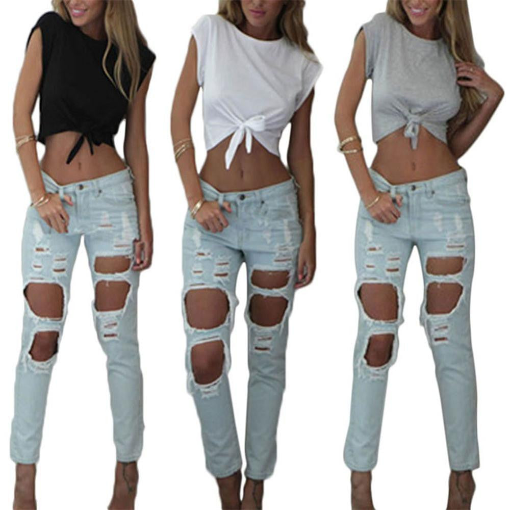 Women's Crop Tops Short Sleeve harajuku T Shirt Punk bustier crochet Cropped Top