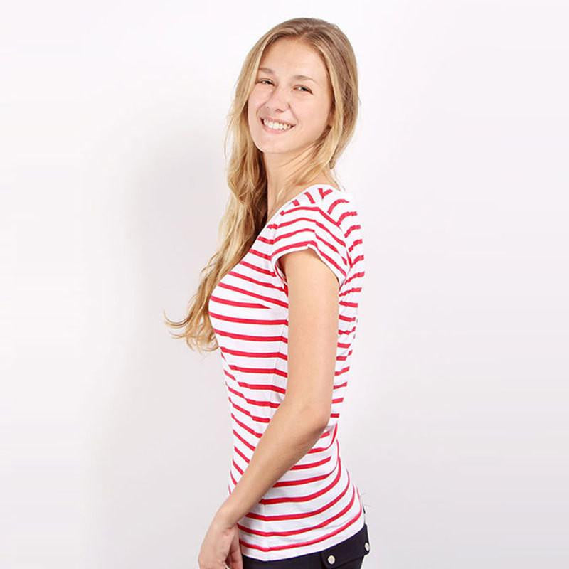 Women Brand T Shirt Ladies O-neck striped Cute Cartoon Print short Sleeve Shirt Slim T Shirt Cotton Tops Tees Plus Size