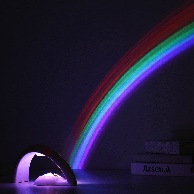 Novelty LED Colorful Rainbow Night Light Romantic Sky Rainbow Projector Lamp luminaria Home Room Decoration birthday Gifts